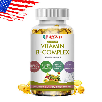 #ad Vitamin B Complex 60 Capsules B1B2B3B5B6B7B9B12 Immune Support Pills $11.16