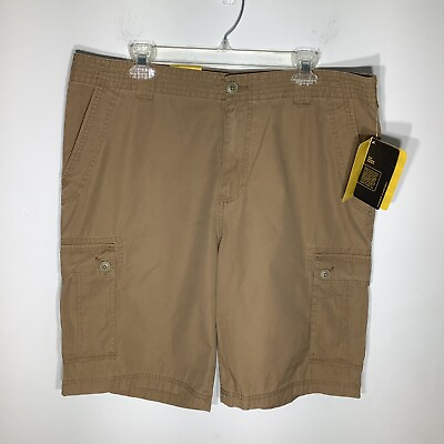 #ad Cabelas Summer Comfort Mens Cargo Field Khaki Shorts Tan Size 36 NWT $24.95