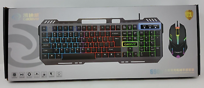 #ad Cadeve 6900 Desktop Gaming Keyboard and Mouse Mechanical Feel Led Light Backlit $14.25