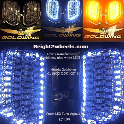 #ad Bright2wheels Honda Goldwing 01 17 GL1800 Gold Wing Mirror LED front turn $49.95