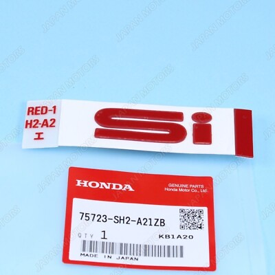 #ad New Genuine OEM Honda Rear Red “Si” Emblem Badge For CRX 89 1991 75723 SH2 A21ZB $24.93