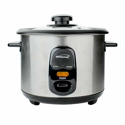 #ad Brentwood 8 Cups Uncooked 16 Cups Cooked Rice Cooker Stainless Steel Silver $31.99
