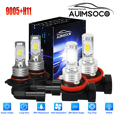 #ad For Ford EcoSport 2018 2019 2020 LED Headlights High Low 4X 6000K Bulbs 9005H11 $29.99