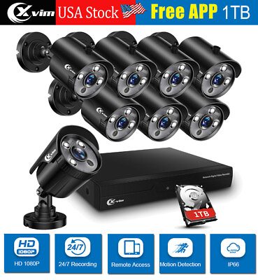 #ad XVIM 8CH 1080P Outdoor Security Camera System CCTV Waterproof Night owl Vision $189.99
