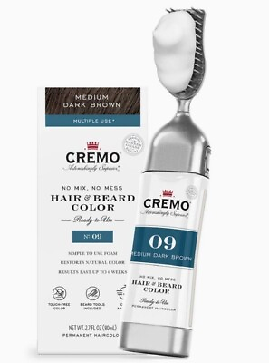 #ad Cremo Hair amp; Beard Color No 9 Medium Dark Brown No Mix No Mess New $44.99