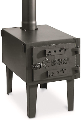 #ad Wood Burning Stove Outdoor Camping Cast Iron Steel Fire Box Heat Cabin w Chimney $191.85