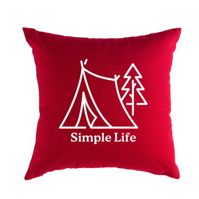 #ad Simple Life Throw Pillow 16 x 16 Cover and Insert 7 Colors Camper RV Tent NEW $39.99