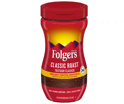 #ad Brand New Crystals Instant Coffee Folgers Classic Roast 16 oz. $21.72
