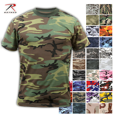 #ad #ad Rothco Mens Camo Short Sleeve Tactical Military T Shirt Choose Sizes $13.99