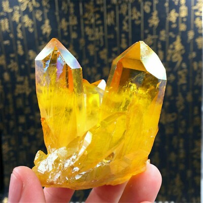#ad 100g Plating Yellow Quartz Cluster Citrine Crystal Stone Healing Reiki Mineral $11.69