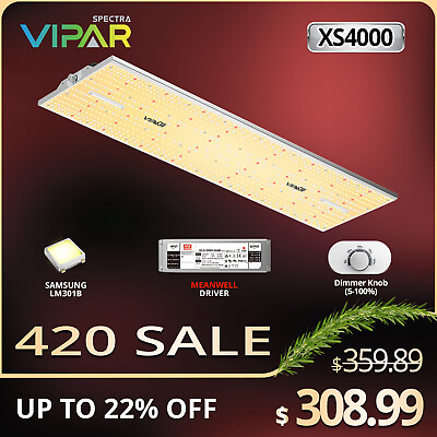 #ad VIPARSPECTRA XS4000 LED Grow Light Full Spectrum for Indoor Plants Veg Bloom IR $308.99