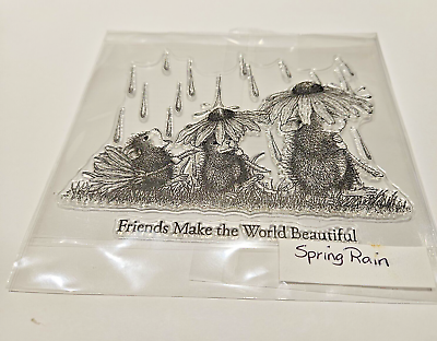 #ad Spring Rain House Mouse Style Clear Stamp Set New Mice Friends Flowers Rain $9.99