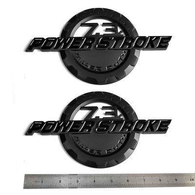 #ad 2x OEM Black 7.3L Powerstroke Emblem POWER STROKE SUPER DUTY Badge F fits F250 $28.66