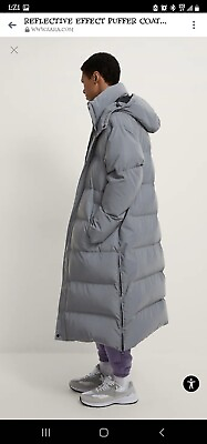 #ad Zara man Reflective Long Puffer Jacket $80.00