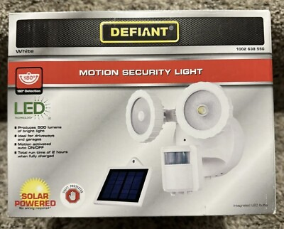 #ad Defiant Outdoor Integrated LED Flood Light Motion Sensing 180° Solar Powered $39.99