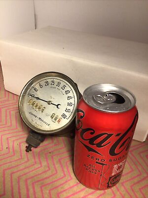 #ad Antique Johns Manville Speedometer Odometer Early Vintage Works $192.00