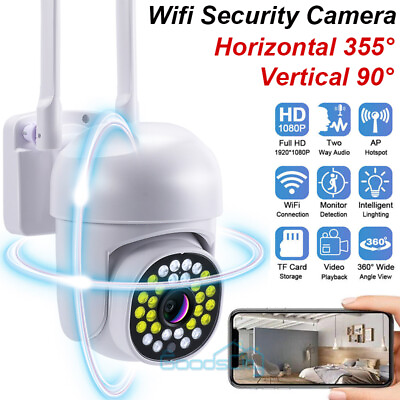 1080P Wifi Security Camera Wireless PTZ Home Outdoor 2Way Audio AI Auto Tracking $25.61