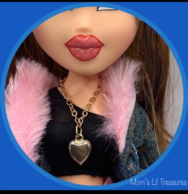 #ad Gold Heart Charm Doll Necklace for Bratz Doll • 10 12” Doll Jewelry $6.00
