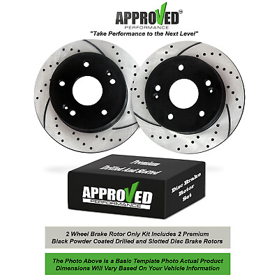 #ad Front Set Premium Drilled and Slotted Disc Brake Rotors Brake Rotors Only $97.99