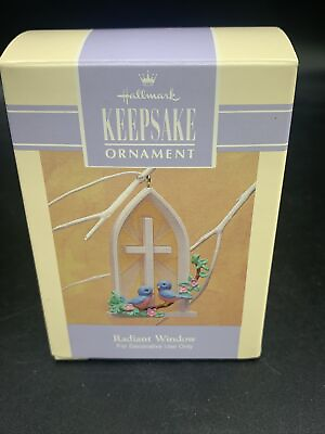 #ad Hallmark Keepsake Radiant Window Cross Bluebirds 1993 Easter Collection NEW $22.78