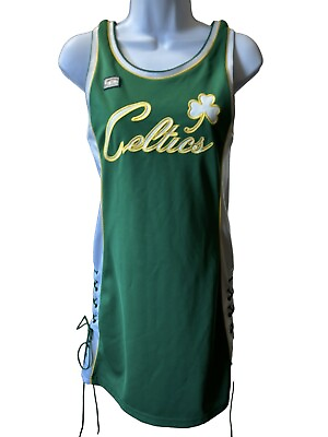 #ad Boston Celtics Hardwood Classics Sleeveless Mini Dress Women#x27;s Size Small Green $73.50