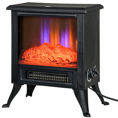 #ad 750 1500W Portable Electric Fireplace Stove Heater with Adjustable 3D Flame $110.99