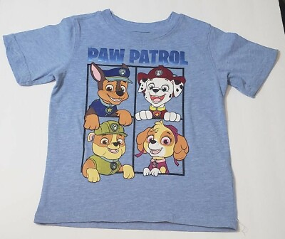 #ad Paw Patrol Boys Blue Short Sleeve T Shirt 2T 4 Characters $4.97