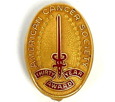 #ad Vintage American Cancer Society 1 10 10k Gold Filled Pin 30 Year Service Award $46.59