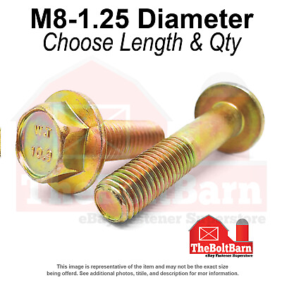 #ad M8 1.25 Class 10.9 Hex Flange Screws Frame Bolts Zinc Yellow Pick Length amp;Qty $307.72