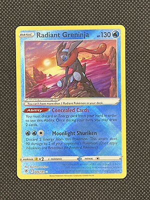#ad Pokémon TCG Radiant Greninja Astral Radiance 046 189 Holo Radiant Rare Near Mint $5.64