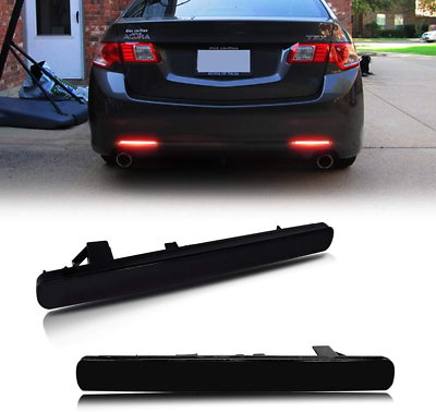 #ad Smoked Lens Led Rear Bumper Reflector Tail Fog Light Compatible with 2009 2014 A $51.99