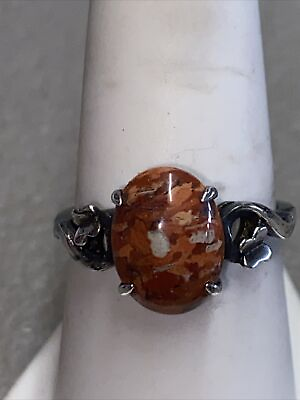 #ad Womans Sterling silver .925 Natural stone ring Multicolor size New with Tags $20.06