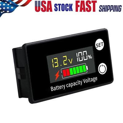 Battery Capacity Indicator DC 8V 100V Voltmeter Voltage Meter Monitor Gauge US $11.38
