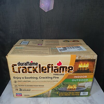 #ad Duraflame Crackleflame 3 Hour Indoor Outdoor 4.5 lb Firelog 4 Pack $33.03