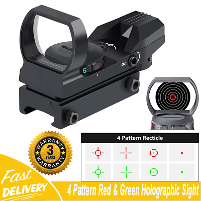 #ad Tactical Holographic Reflex Red Green Dot Sight 4 Type Reticle for 20mm Rails $16.89