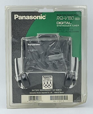 #ad NEW Panasonic RQ V180 Auto Reverse Digital Synthesizer Tuner AM FM w Headphones $119.99