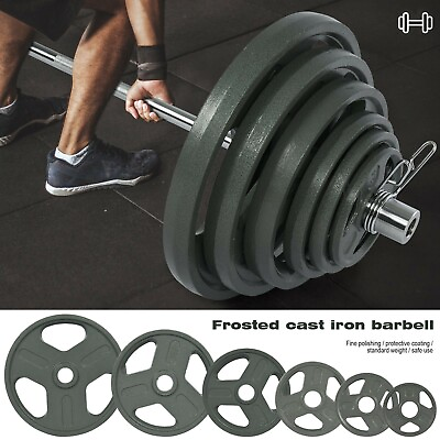 #ad 45lbs Oplympic Weight Plates Bumper Plates Cast Iron Weight Lifting Trainging $19.99