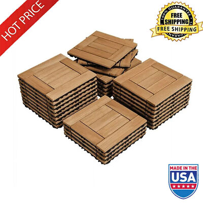 #ad Wood Flooring Tiles Patio Garden Natural Wood Anti slip Practical Durable 27 Pcs $101.52