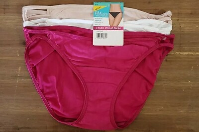 #ad Vanity Fair STRING BIKINI SMALL 5 3pk Sexy Radiant Comfort Stretch Underwear $17.50