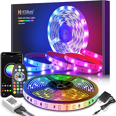 #ad 100Ft LED Strip Lights for Bedroom with App Remote RGB Color Changing LED Strip $14.77