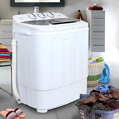 #ad White Compact Portable Washer amp; Dryer with Mini Washing Machine amp; Spin dry $93.99