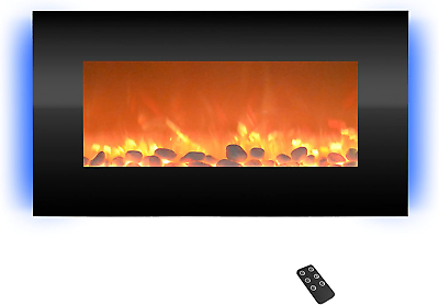 #ad 30.5quot; Wall Mounted Electric Fireplace with 13 Backlight Colors Adjustable Heat $184.99