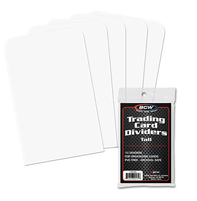 #ad 100 BCW Tall Trading Card Dividers Taller For Visibility 10 Packs of 10 $23.95