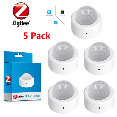 #ad 5 Zigbee Wireless Motion Sensor Detector for Home Assistant Hubitat Alexa Smart $13.09