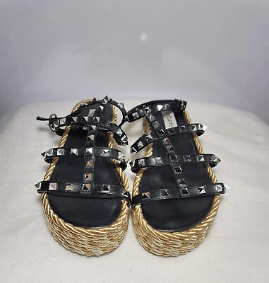 #ad Kell parker Size 6.5 Black Studded platform sandals $35.00