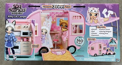 #ad Na Na Na Surprise Kitty Cat 3FT Camper Pink Toy Car Vehicle Doll Open Box $20.00