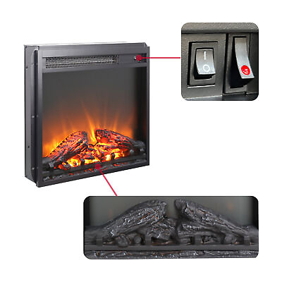 #ad #ad 18 Inch Electric Fireplace Overheating Protection With Realistic Logs Flames New $87.27