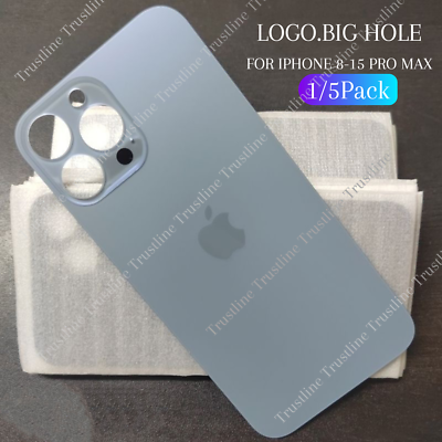 Big Hole Rear Cover For iPhone 15 14 13 12 11 XS XR 8 Back Glass Replacement Lot $111.22