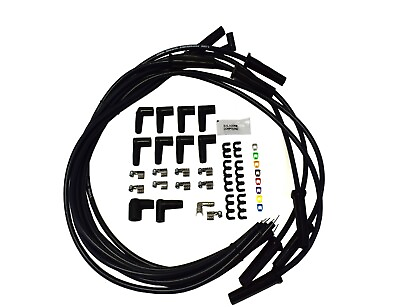#ad 9.5mm Black Silicone High Performance Spark Plug Wire Set Universal Fit V8 V6 $42.99