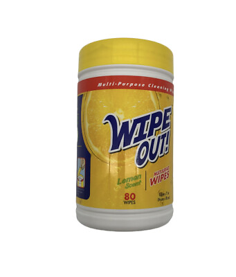 #ad Wipe out multi surface wipes lemon scent 80wipes $10.00